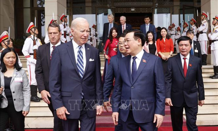Chủ tịch Quốc hội Vương Đình Huệ hội kiến Tổng thống Hoa Kỳ Joe Biden