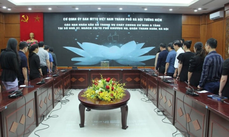 Hà Nội tưởng niệm các nạn nhân tử vong trong vụ cháy chung cư mini