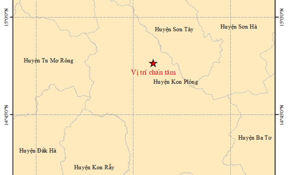 Kon Tum động đất mạnh nhất từ đầu năm 2023