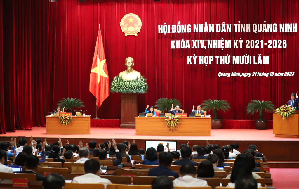 Các đại biểu biểu quyết thông qua các nghị quyết.