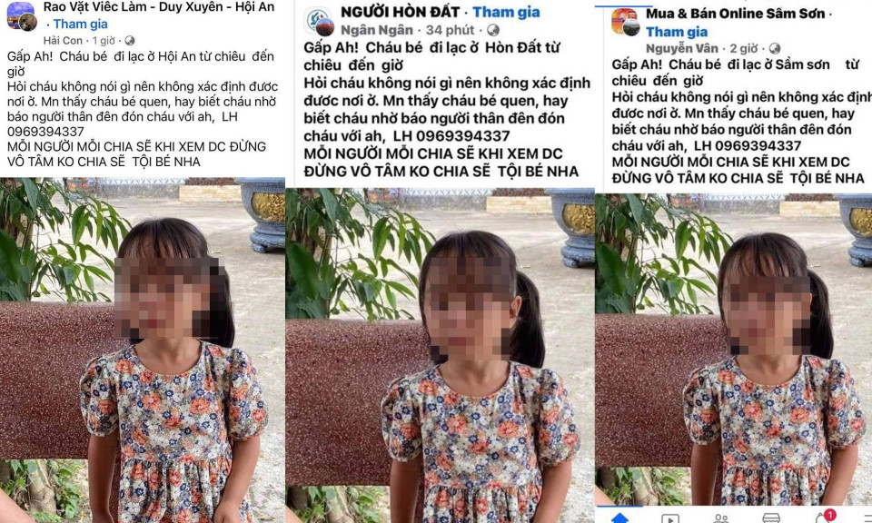 Đăng thông tin ‘trẻ bị lạc’ lên mạng câu like để bán hàng