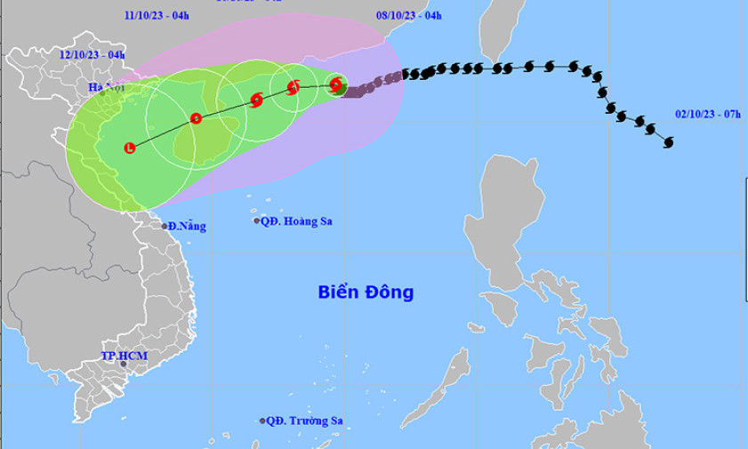 Thời tiết ngày 8/10: Bão số 4 giật cấp 16 di chuyển theo hướng Tây Tây Bắc