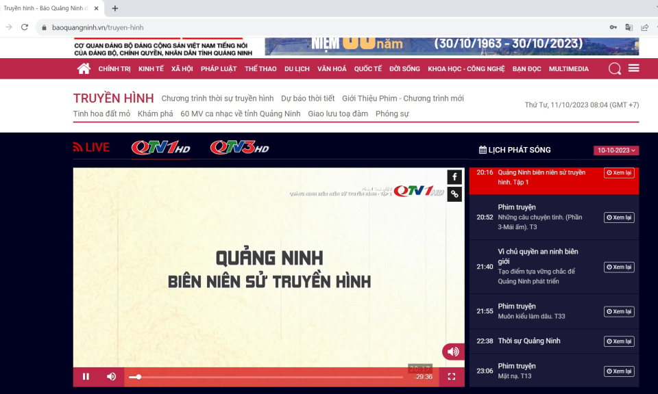 Từ 10/10, phát sóng bộ phim tài liệu “Quảng Ninh biên niên sử truyền hình”