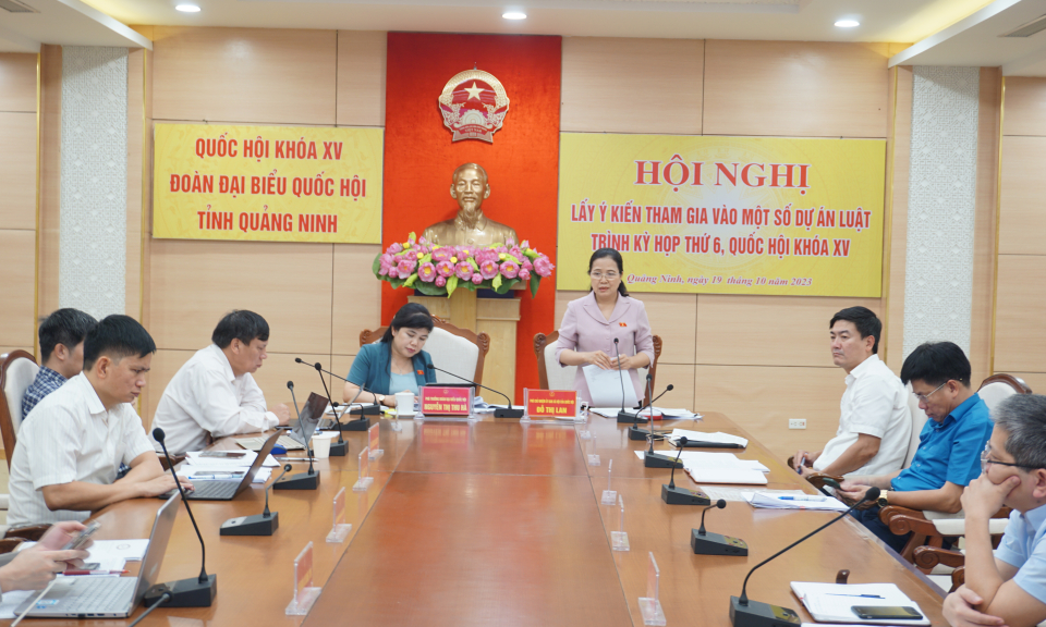 Đoàn ĐBQH tỉnh lấy ý kiến tham gia vào một số dự án luật