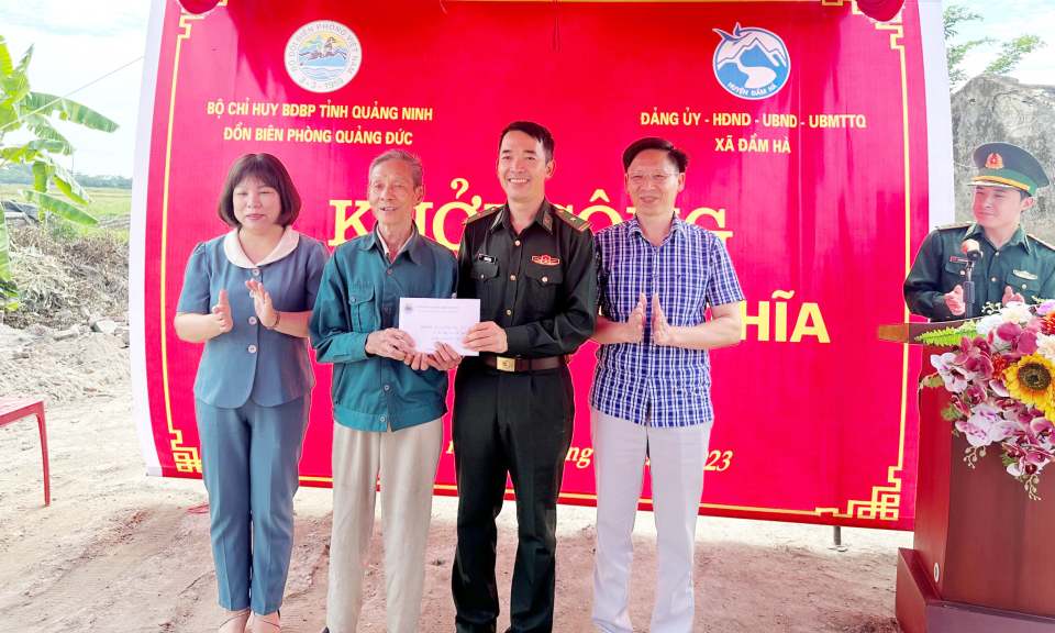 Đồn Biên phòng Quảng Đức: Khởi công xây nhà tình nghĩa cho gia đình chính sách 