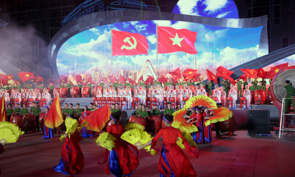 Final rehearsal for the ceremony celebrating Quang Ninh's 60th founding anniversary