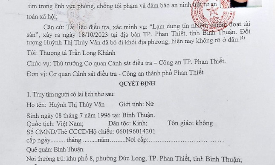 Công an truy tìm chủ đường dây vỡ hụi gần 20 tỷ đồng