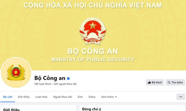 Bộ Công an ra mắt trang thông tin chính thức trên nền tảng mạng xã hội Facebook