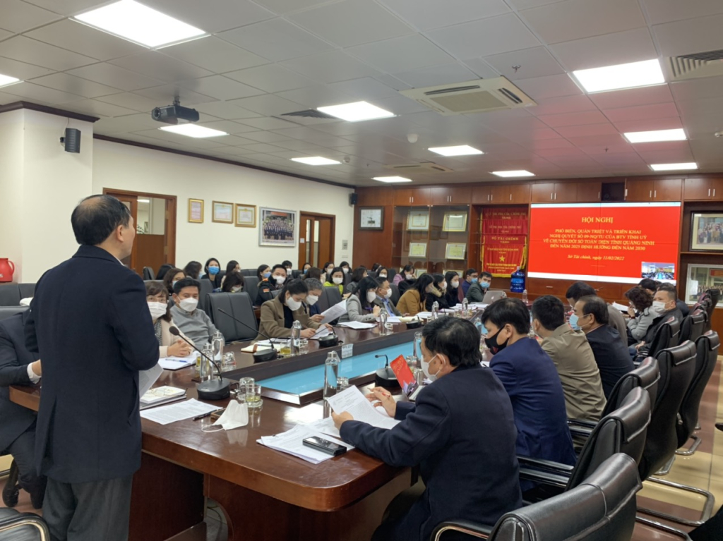 Đảng bộ cơ quan Sở Tài chính đã tổ chức Hội nghị học tập, quán triệt và triển khai thực hiện Nghị quyết số 09-NQ/TU ngày 05/02/2022 của Ban Thường vụ Tỉnh ủy về chuyển đổi số toàn diện tỉnh Quảng Ninh đến năm 2025, định hướng đến năm 2030