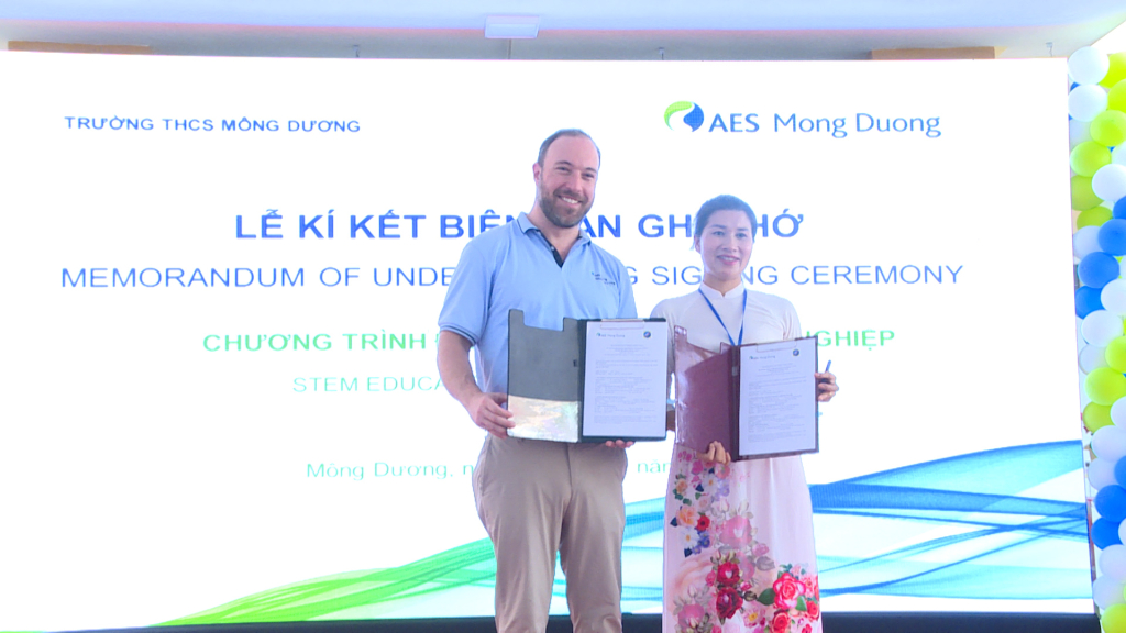 AES Mông Dương và Trường THCS Mông Dương ký Biên bản ghi nhớ triển khai chương trình giáo dục STEM