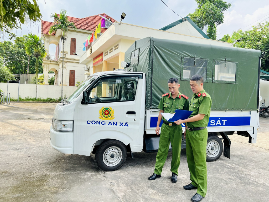 Công an xã Quảng La, TP Hạ Long được trang bị xe chuyên dụng.