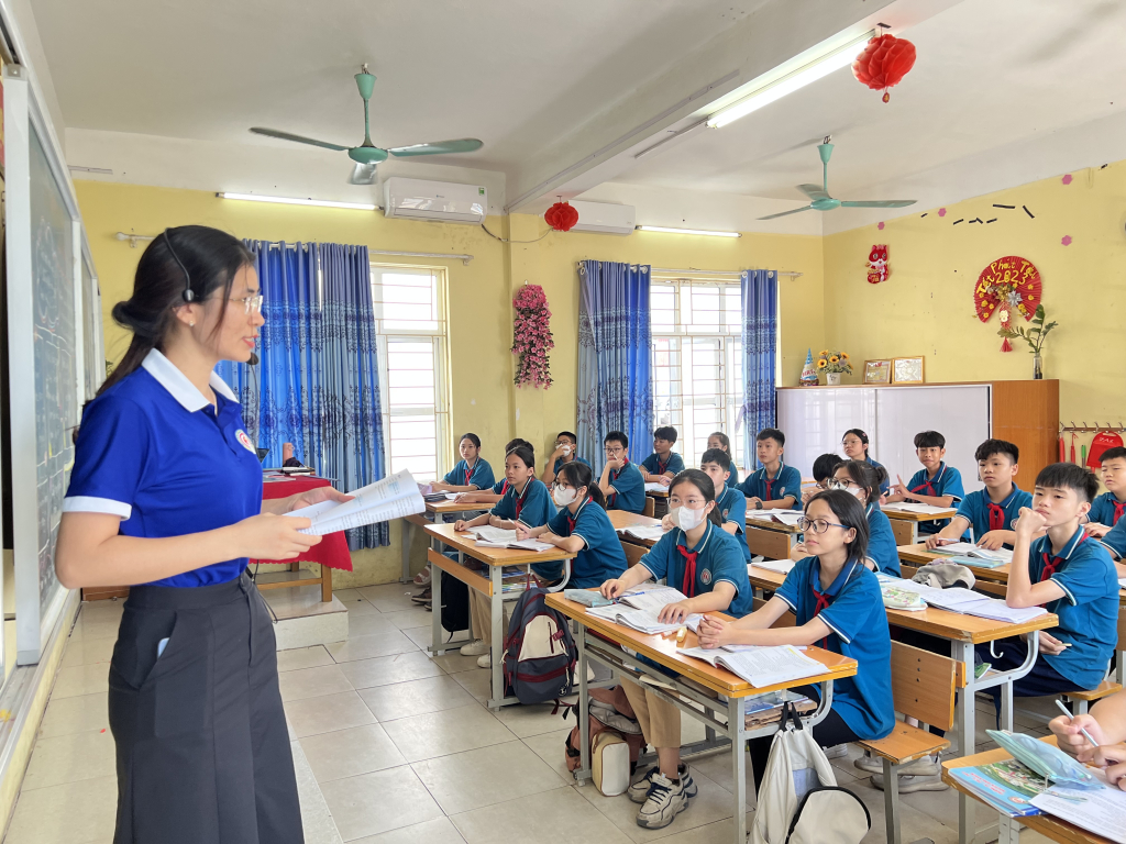 Một tiết học tại trường TH-THCS-THPT Nguyễn Bỉnh Khiêm.