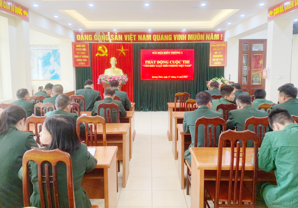 Hải đội biên phòng 2 (BĐBP Quảng Ninh) phát động hưởng ứng cuộc thi trực tuyến tìm hiểu Luật Biên phòng.
