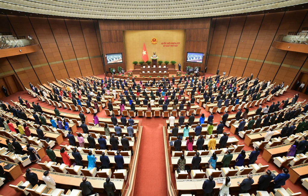 Toàn cảnh hội trường Quốc hội trong phiên bế mạc kỳ họp thứ 6.