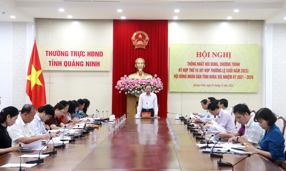 Thống nhất chương trình kỳ họp thường lệ cuối năm 2023 của HĐND tỉnh