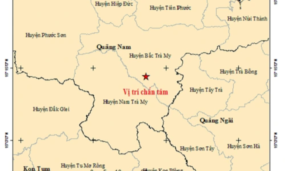 Động đất liên tiếp xảy ra ở Quảng Nam