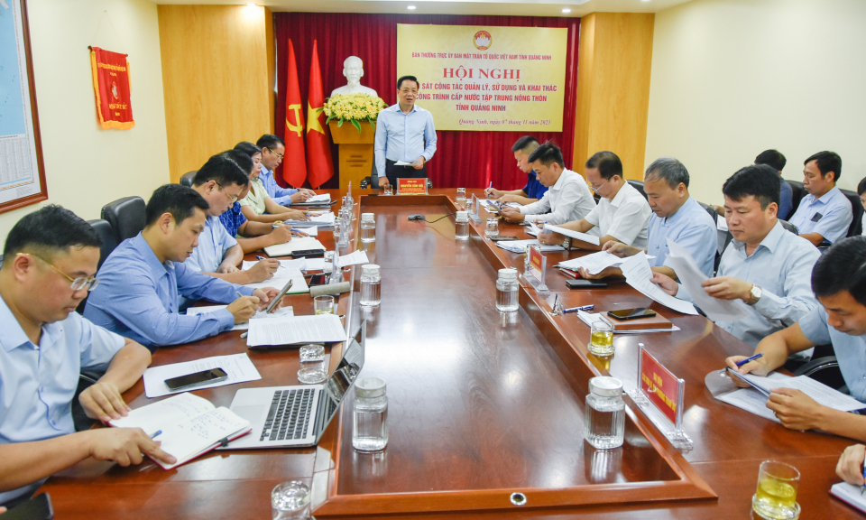 Ủy ban MTTQ tỉnh giám sát công tác quản lý, sử dụng và khai thác công trình cấp nước tập trung nông thôn