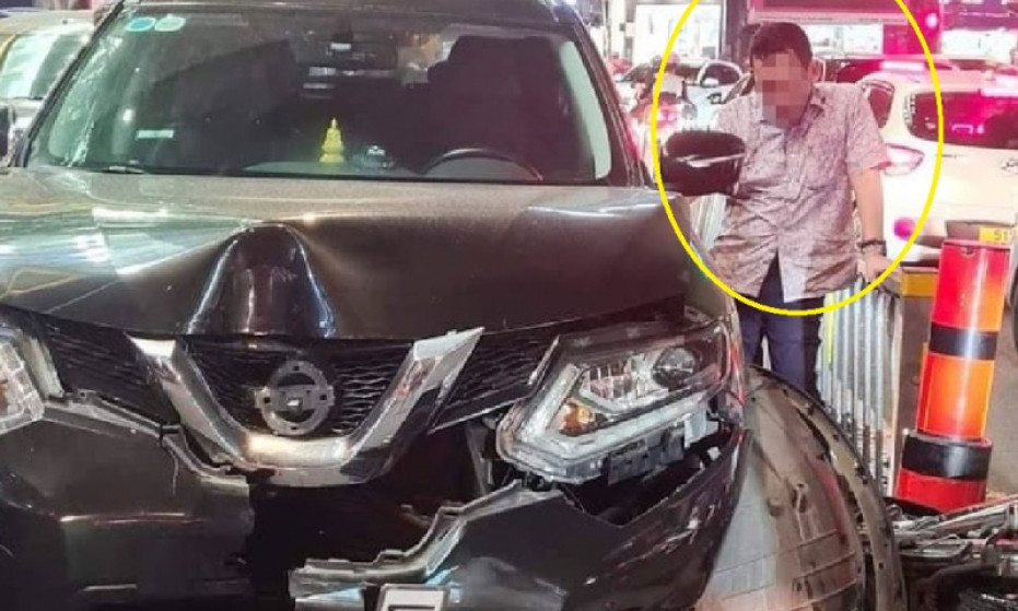 Tài xế ô tô có dấu hiệu say xỉn tông 2 lần liên tiếp vào xe máy