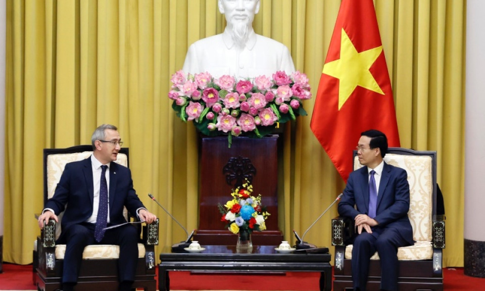 Chủ tịch nước Võ Văn Thưởng tiếp Thống đốc tỉnh Kaluga, Liên bang Nga