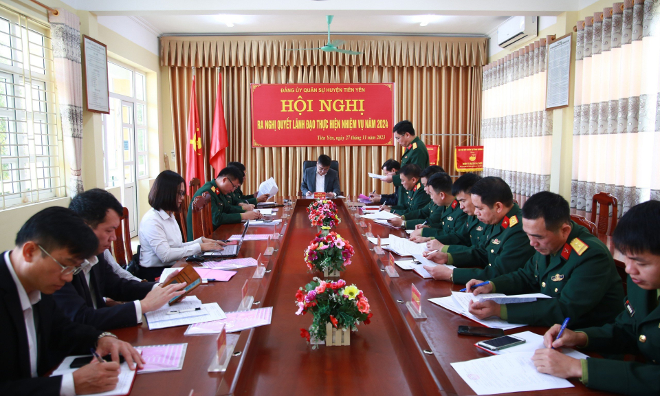 Đảng ủy Quân sự huyện Tiên Yên ra nghị quyết lãnh đạo thực hiện nhiệm vụ năm 2024