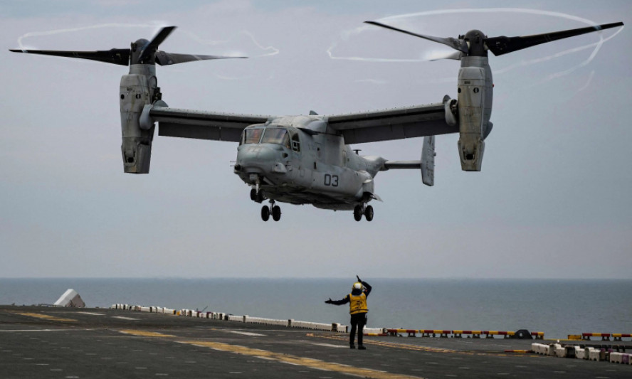 Máy bay V-22 Osprey của Mỹ rơi ngoài khơi Nhật Bản