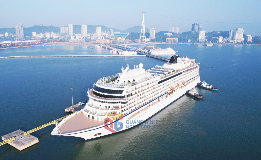 Cảng tàu khách quốc tế Hạ Long đón các chuyến du lịch tàu biển. Ảnh chụp tháng 11/2023.