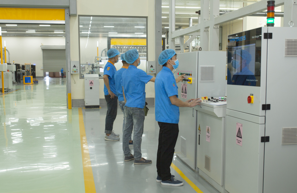 Sản xuất sản phẩm sợi dệt tại Công ty TNHH Khoa học kỹ thuật Texhong Liên hợp (KCN Cảng biển Hải Hà). Ảnh: Mạnh Trường