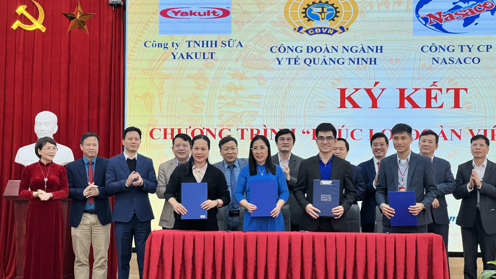 Công đoàn ngành Y tế Quảng Ninh ký kết hợp tác Chương trình Phúc lợi đoàn viên công đoàn với 3 doanh nghiệp.