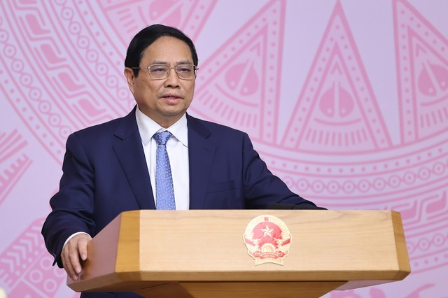 Thủ tướng Phạm Minh Chính phát biểu kết luận hội nghị. Ảnh: VGP.