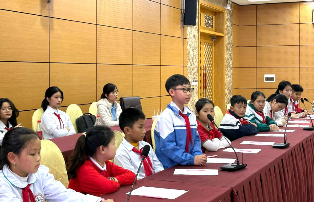 Đại biểu tham gia ý kiến nhằm tằng cường vai trò của trẻ em trong các vấn đề xã hội trên địa bàn tỉnh.