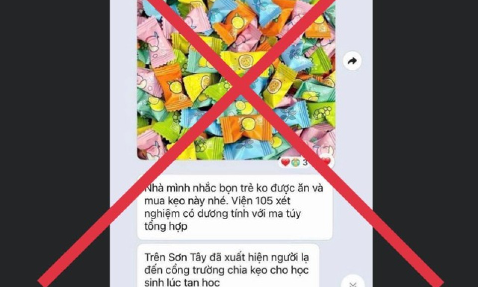 Thông tin "Bệnh viện 105 xét nghiệm kẹo dương tính với ma tuý tổng hợp" là không chính xác