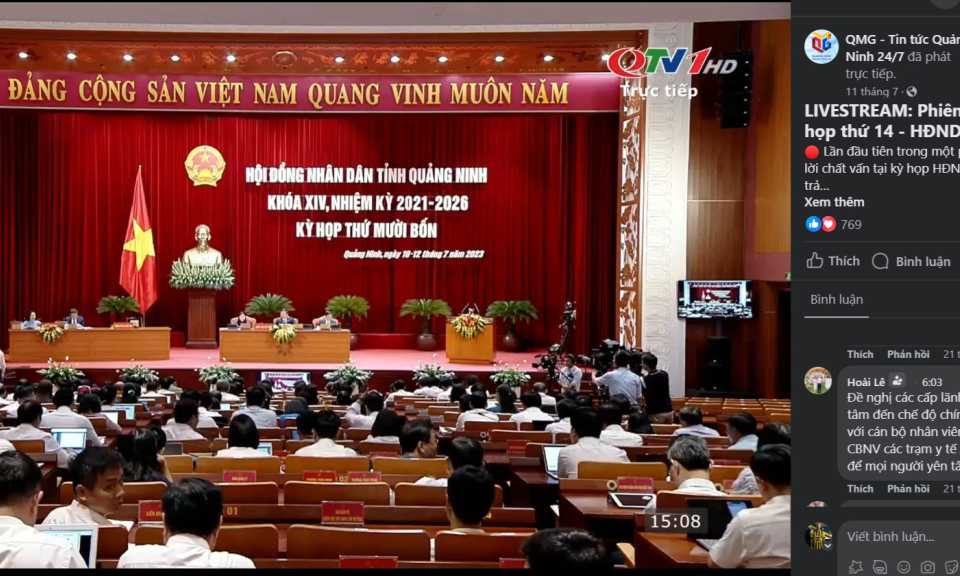 Sáng ngày 8/12, sẽ livestream phiên họp HĐND tỉnh để cử tri chất vấn trực tuyến