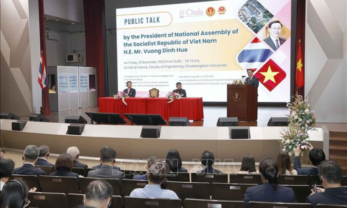 Chủ tịch Quốc hội Vương Đình Huệ thăm và phát biểu tại Đại học Chulalongkorn, Thái Lan