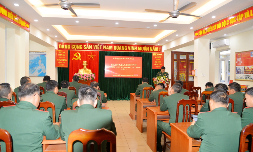 Hải đội Biên phòng 2 (BĐBP tỉnh Quảng Ninh): 100% cán bộ, chiến sĩ tham gia thi trực tuyến tìm hiểu Luật Biên phòng