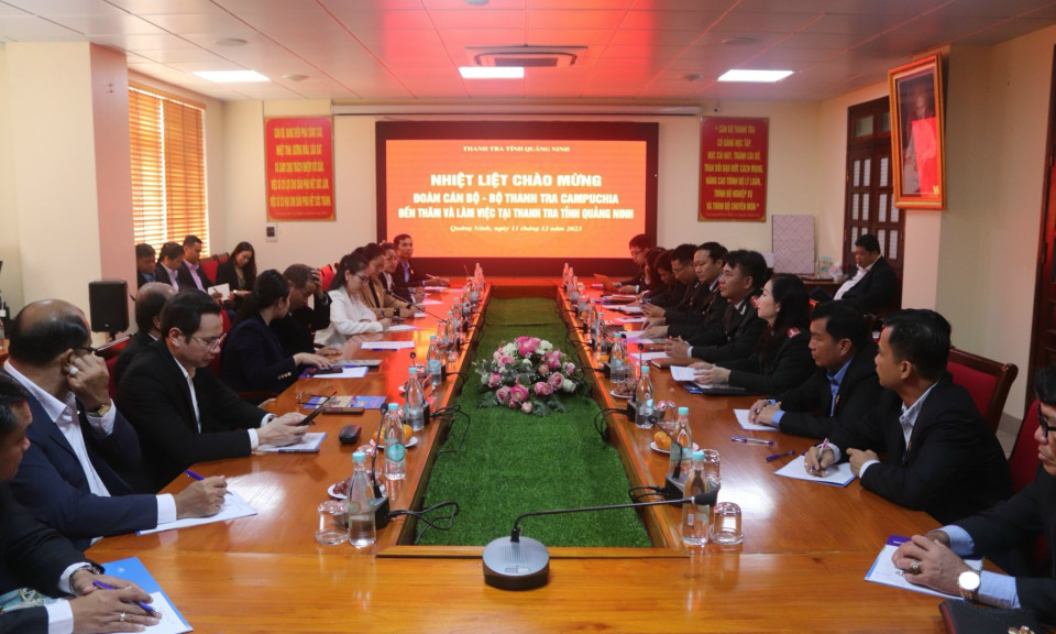 Đoàn lãnh đạo Bộ Thanh tra Campuchia thăm và làm việc tại Thanh tra tỉnh Quảng Ninh