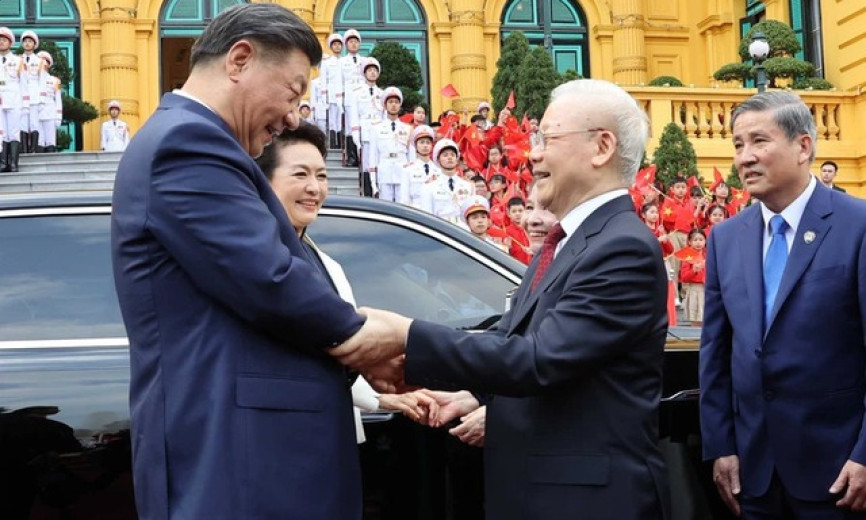 Party chief hosts official welcome ceremony for Chinese leader Xi Jinping