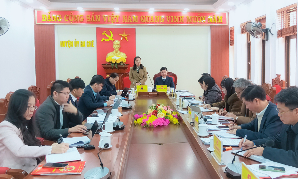 Hội nghị kiểm điểm tập thể, cá nhân Ban Thường vụ Huyện ủy Ba Chẽ