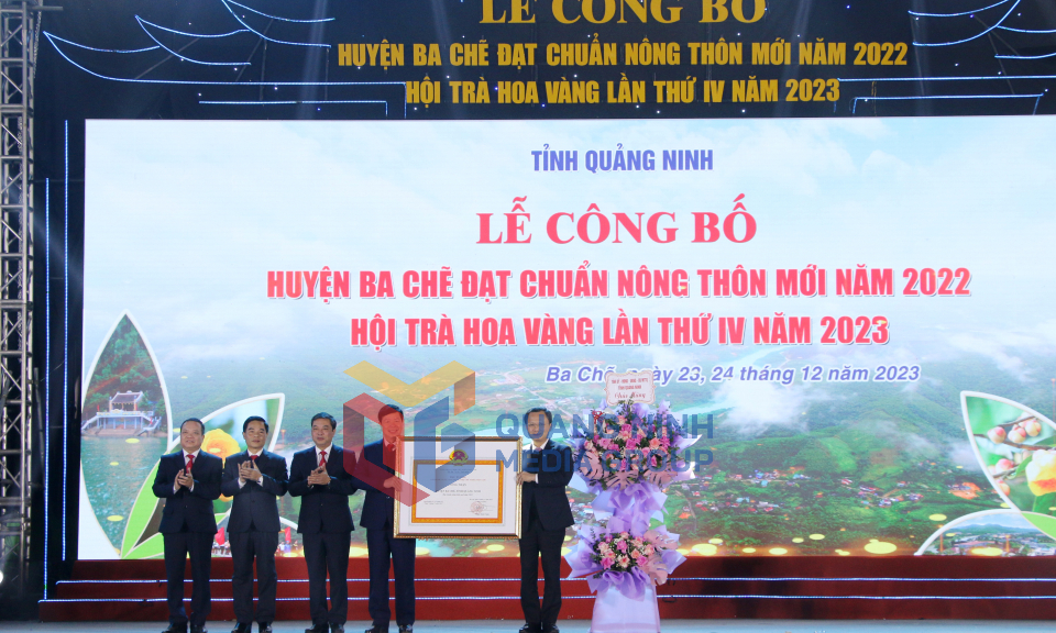 Ba Chẽ đón nhận huyện đạt chuẩn nông thôn mới, tháng 12-2023
