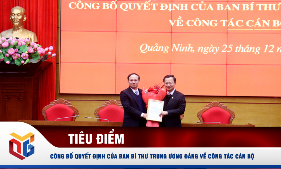 Công bố Quyết định của Ban Bí thư Trung ương Đảng về công tác cán bộ