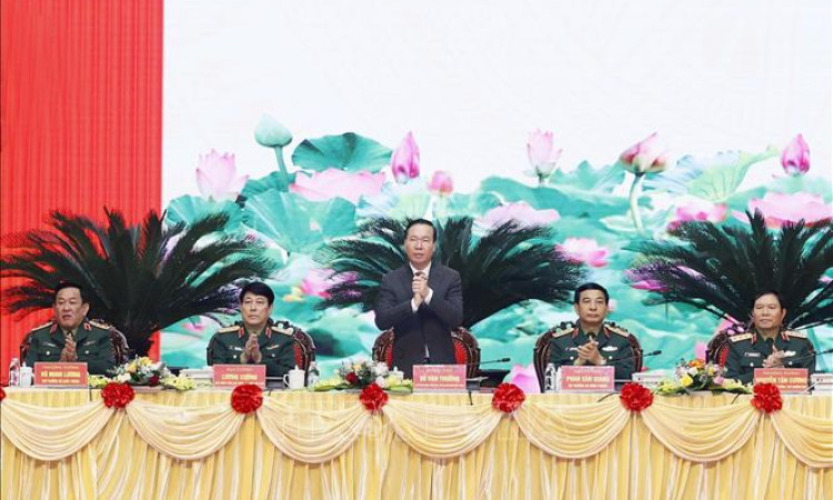 Chủ tịch nước Võ Văn Thưởng dự Hội nghị Quân chính toàn quân năm 2023