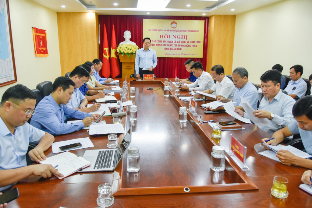 Ban Thường trực Ủy ban MTTQ tỉnh tổ chức hội nghị giám sát công tác quản lý, sử dụng và khai thác công trình cấp nước tập trung nông thôn trên địa bàn tỉnh.