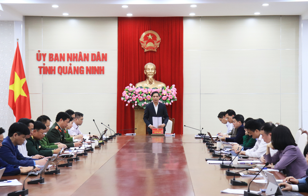 Đồng chí Vũ Văn Diện, Phó Chủ tịch UBND tỉnh phát biểu chỉ đạo tại hội nghị.