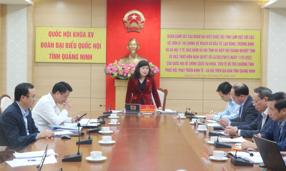 Đoàn ĐBQH tỉnh giám sát việc thực hiện Nghị quyết số 43/2022/QH15 của Quốc hội