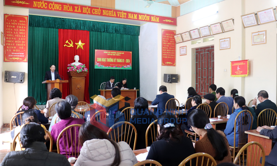 Bí thư Tỉnh ủy Nguyễn Xuân Ký dự sinh hoạt thường kỳ Chi bộ khu Trới 6 (phường Hoành Bồ, TP Hạ Long), tháng 1-2024