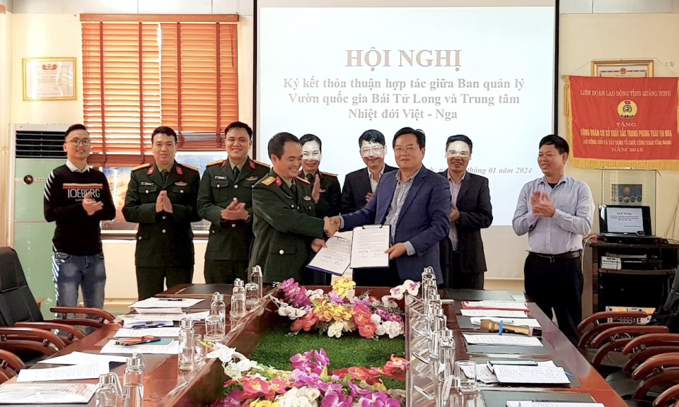 BQL Vườn quốc gia Bái Tử Long và TT Nhiệt đới Việt-Nga: Ký kết thoả thuận hợp tác BVMT, đa dạng sinh học