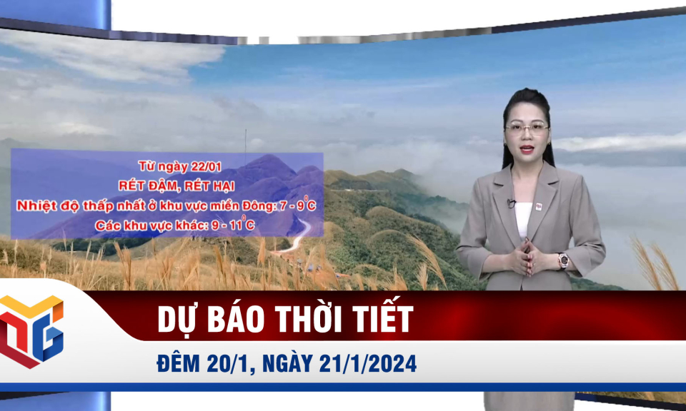 Dự báo thời tiết đêm 20, ngày 21/1/2024