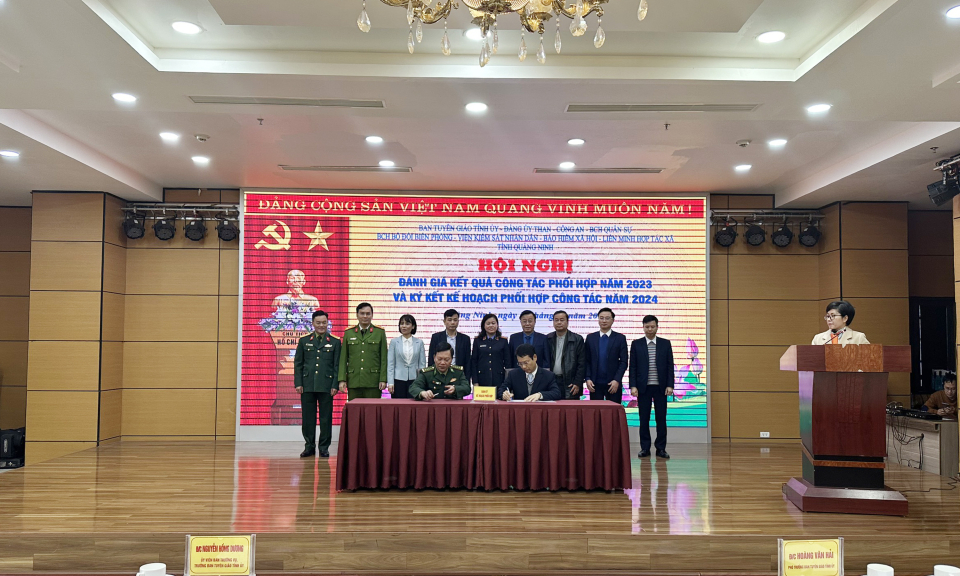 Ban Tuyên giáo Tỉnh ủy ký kết phối hợp công tác năm 2024 với 7 cơ quan, đơn vị 