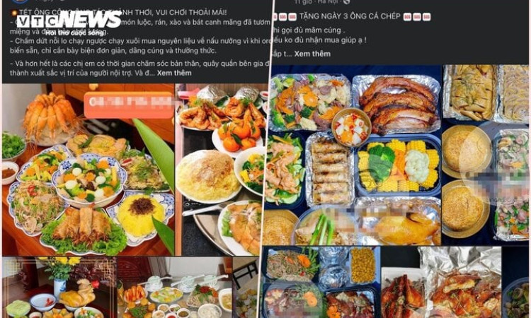 Dịch vụ nấu cỗ cúng ông Công ông Táo hút khách, khuyến mại kèm cá chép