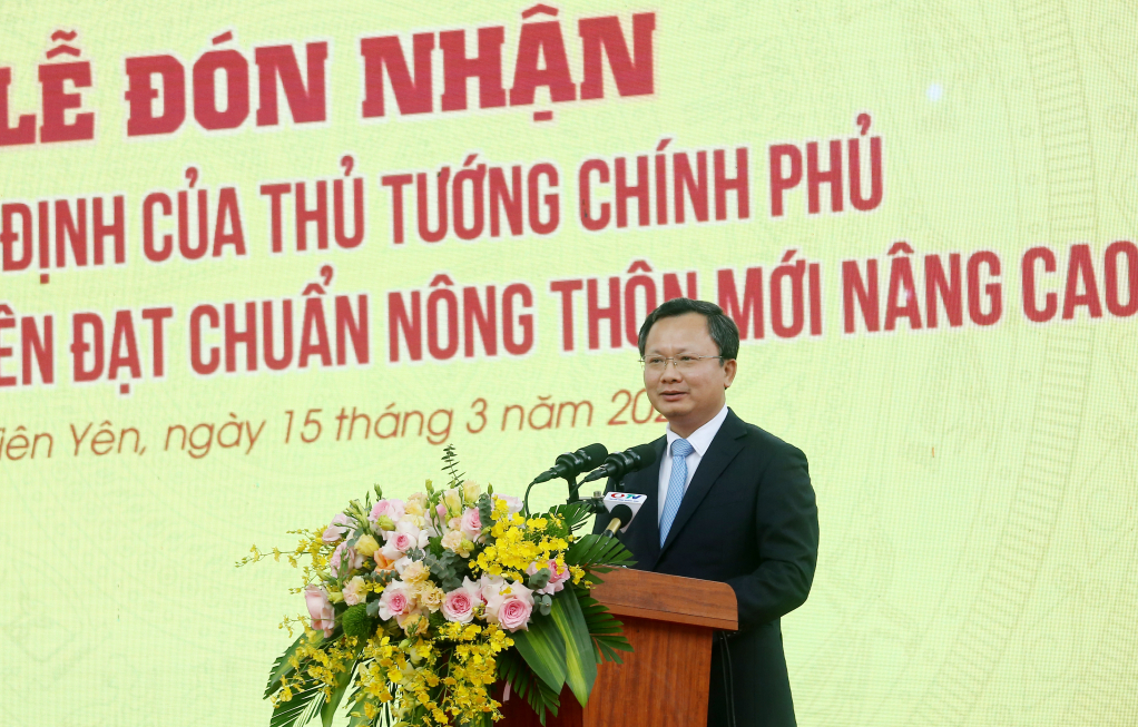 Đồng chí Cao Tường Huy, Phó Bí thư Tỉnh ủy, Chủ tịch UBND tỉnh, phát biểu chỉ đạo tại buổi lễ.