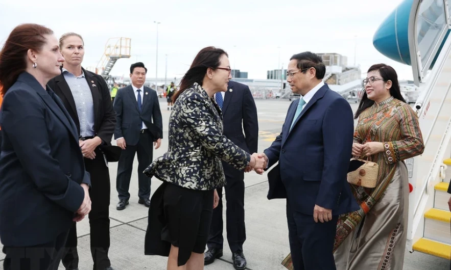 Thủ tướng Chính phủ Phạm Minh Chính tới Auckland, thăm chính thức New Zealand